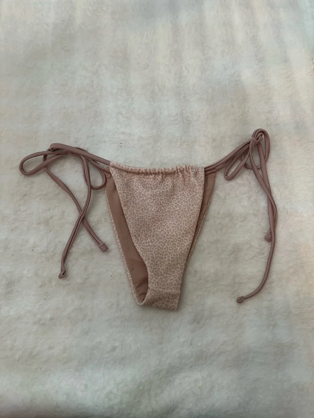 New! Frankie's Bikinis Coco Cheetah Tia String Bikini Bottom Medium 39316